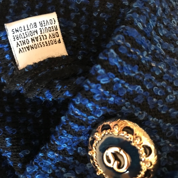 Vintage St John 2pc women's suit royal blue/black - Picture 7 of 8